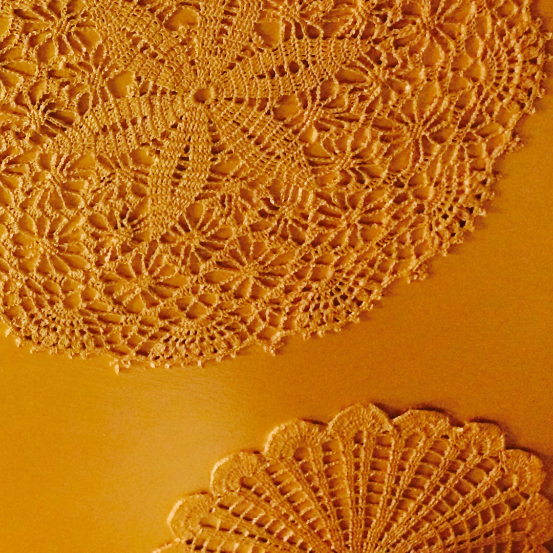 Embroidery example of art on display.